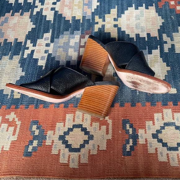 Kate Spade Felda Leather Criss Cross Open Toe Block Heel Slide Sandals Size 7 - Picture 7 of 10